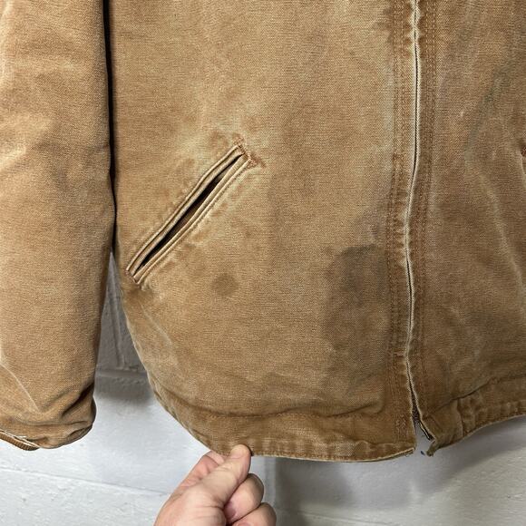 Carhartt Sherpa-Lined Hooded Detroit Jacket “Brown” J141 - Picture 6 of 12